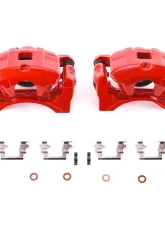 Power Stop Red Calipers w/Brackets - Pair Front Mitsubishi Lancer 2008-2016                                     - S5032B - Image 2