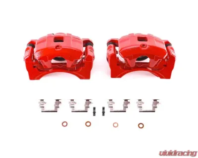 Power Stop Red Calipers w/Brackets - Pair Front Mitsubishi Lancer 2008-2016 - S5032B