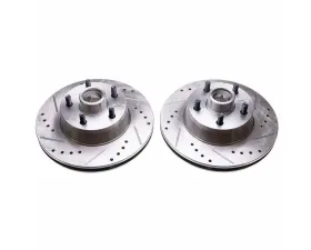 Power Stop Evolution Drilled & Slotted Rotors - Pair Front Ford Country Squire 1969-1970