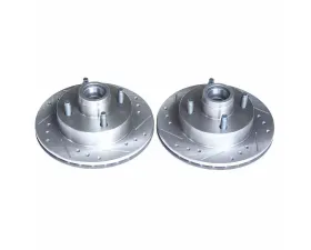 Power Stop Evolution Drilled & Slotted Rotors - Pair Front Ford Mustang 1974-1978