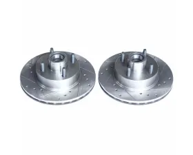 Power Stop Evolution Drilled & Slotted Rotors - Pair Front Ford Mustang 1979