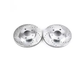 Power Stop Evolution Drilled & Slotted Rotors - Pair Front Ford Mustang 1994-2004