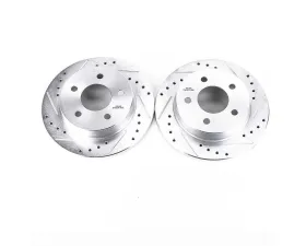 Power Stop Evolution Drilled & Slotted Rotors - Pair Rear Ford Mustang 1994-2004