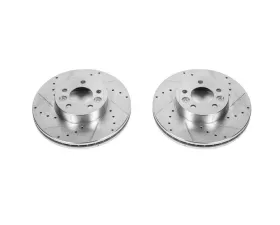 Power Stop Evolution Drilled & Slotted Rotors - Pair Front Ford Crown Victoria 1998-2002