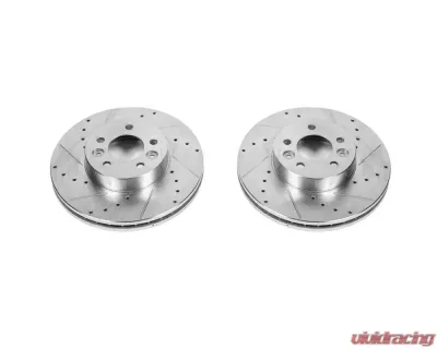 Power Stop Evolution Drilled & Slotted Rotors - Pair Front Ford Crown Victoria 1998-2002 - AR8155XPR