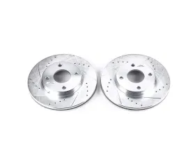 Power Stop Evolution Drilled & Slotted Rotors - Pair Front Ford Focus 2000-2004