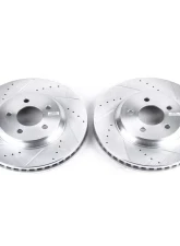 Power Stop Evolution Drilled & Slotted Rotors - Pair Front Ford Mustang 2005-2014                                     - AR8171XPR - Image 2