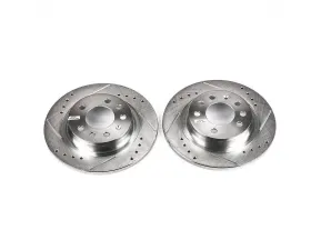 Power Stop Evolution Drilled & Slotted Rotors - Pair Rear Pontiac Solstice 2006-2009