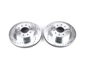 Power Stop Evolution Drilled & Slotted Rotors - Pair Front Chevrolet Corvette 1963-1982