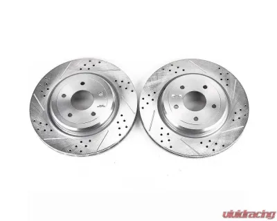 Power Stop Evolution Drilled & Slotted Rotors - Pair Rear Chevrolet Corvette 2006-2013 - AR82114XPR