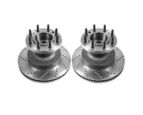 Power Stop Evolution Drilled & Slotted Rotors - Pair Front Ford E-350 Super Duty 2008-2019