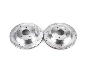 Power Stop Evolution Drilled & Slotted Rotors - Pair Front Chevrolet Corvette 1988-1995