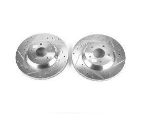 Power Stop Evolution Drilled & Slotted Rotors - Pair Front Chevrolet Corvette 1988-1996