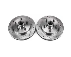 Power Stop Evolution Drilled & Slotted Rotors - Pair Rear Chevrolet Camaro 1998-2002
