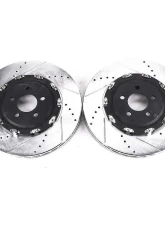 Power Stop Evolution Drilled & Slotted Rotors - Pair Front Dodge Challenger 2015-2019                                     - AR83090XPR - Image 2