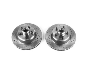 Power Stop Evolution Drilled & Slotted Rotors - Pair Front Chrysler Cordoba 1976-1979