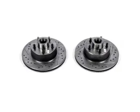 Power Stop Evolution Drilled & Slotted Rotors - Pair Front Chrysler Cordoba 1975-1976