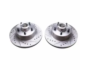 Power Stop Evolution Drilled & Slotted Rotors - Pair Front Dodge Challenger 1970-1972