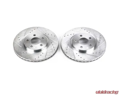 Power Stop Evolution Drilled & Slotted Rotors - Pair Front Chrysler PT Cruiser 2001-2010 - AR8351XPR