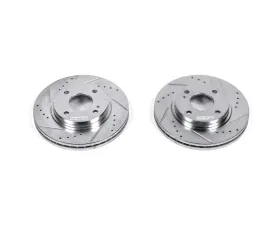 Power Stop Evolution Drilled & Slotted Rotors - Pair Front Ford Fiesta 2011-2019