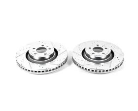 Power Stop Evolution Drilled & Slotted Rotors - Pair Front Ford Mustang 2015-2022