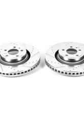 Power Stop Evolution Drilled & Slotted Rotors - Pair Front Ford Mustang 2015-2022                                     - AR85157XPR - Image 2