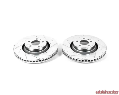 Power Stop Evolution Drilled & Slotted Rotors - Pair Front Ford Mustang 2015-2022 - AR85157XPR