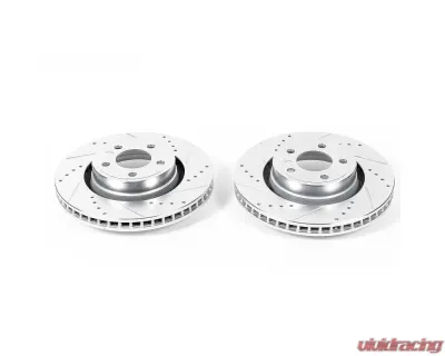 Power Stop Evolution Drilled & Slotted Rotors - Pair Front Ford Mustang 2015-2022 - AR85158XPR