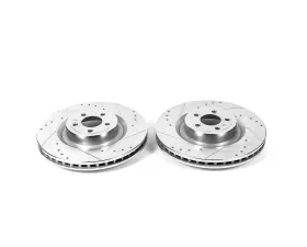 Power Stop Evolution Drilled & Slotted Rotors - Pair Front Ford Mustang 2015-2022
