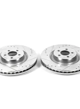 Power Stop Evolution Drilled & Slotted Rotors - Pair Front Ford Mustang 2015-2022                                     - AR85159XPR - Image 2