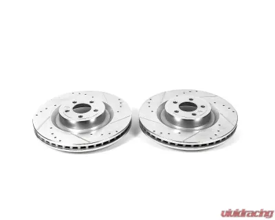 Power Stop Evolution Drilled & Slotted Rotors - Pair Front Ford Mustang 2015-2022 - AR85159XPR