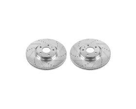 Power Stop Evolution Drilled & Slotted Rotors - Pair Front Ford Fusion 2013-2019