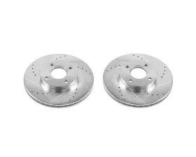 Power Stop Evolution Drilled & Slotted Rotors - Pair Front Ford Fiesta 2014-2019