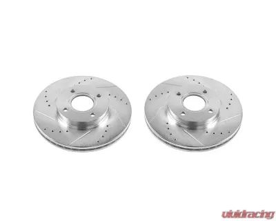 Power Stop Evolution Drilled & Slotted Rotors - Pair Front Ford Fiesta 2014-2019 - AR85167XPR