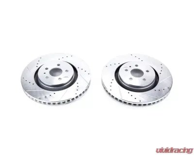 Power Stop Evolution Drilled & Slotted Rotors - Pair Front Ford Edge 2015-2018 - AR85173XPR