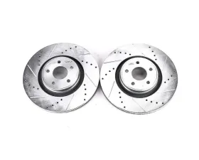 Power Stop Evolution Drilled & Slotted Rotors - Pair Front Ford Focus 2013-2018