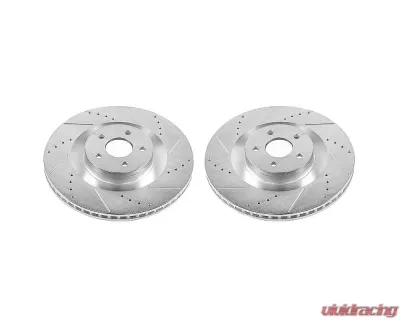 Power Stop Evolution Drilled & Slotted Rotors - Pair Front Ford Focus 2016-2018 - AR85180XPR