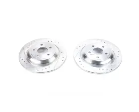 Power Stop Evolution Drilled & Slotted Rotors - Pair Rear Ford Focus 2016-2018