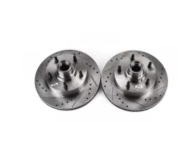 Power Stop Evolution Drilled & Slotted Rotors - Pair Front Ford E-150 2003