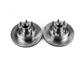 Power Stop Evolution Drilled & Slotted Rotors - Pair Front Ford E-150 2007