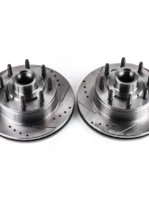 Power Stop Evolution Drilled & Slotted Rotors - Pair Front Ford E-150 2007                                     - AR8546XPR - Image 2