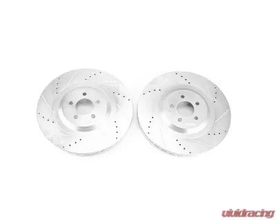 Power Stop Evolution Drilled & Slotted Rotors - Pair Front Dodge Challenger/Charger Hellcat 2015-2019 - AR86002XPR
