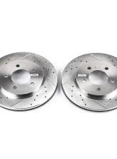 Power Stop Evolution Drilled & Slotted Rotors - Pair Front Chrysler Grand Voyager 2000                                     - AR8739XPR - Image 2