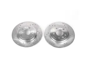 Power Stop Evolution Drilled & Slotted Rotors - Pair Rear Audi A4 2005-2009