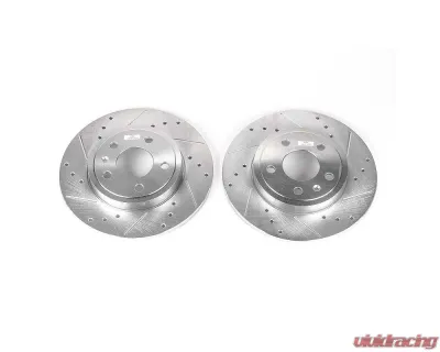 Power Stop Evolution Drilled & Slotted Rotors - Pair Rear Audi A4 2005-2009 - EBR1006XPR