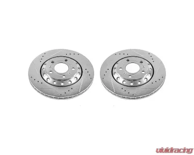 Power Stop Evolution Drilled & Slotted Rotors - Pair Rear Audi A8 Quattro 2003-2010 - EBR1010XPR