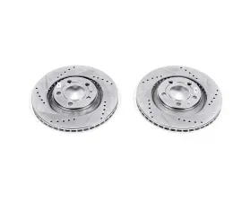 Power Stop Evolution Drilled & Slotted Rotors - Pair Rear Audi S4 2004-2009