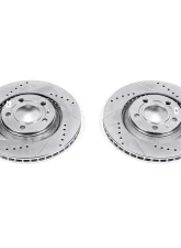 Power Stop Evolution Drilled & Slotted Rotors - Pair Rear Audi S4 2004-2009                                     - EBR1014XPR - Image 2