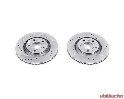 Power Stop Evolution Drilled & Slotted Rotors - Pair Rear Audi S4 2004-2009 - EBR1014XPR