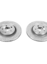Power Stop Evolution Drilled & Slotted Rotors - Pair Rear Jaguar S-Type 2006-2008                                     - EBR1042XPR - Image 2